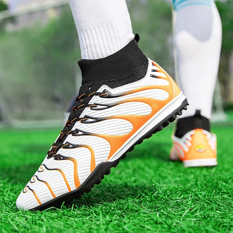 Männer Fußball Schuhe Sport FG/TF Outdoor Fußball Stiefel Training Jungen Spiel Rutschfeste Lange Spikes Stollen Indoor Futsal komfortable – Detail 21