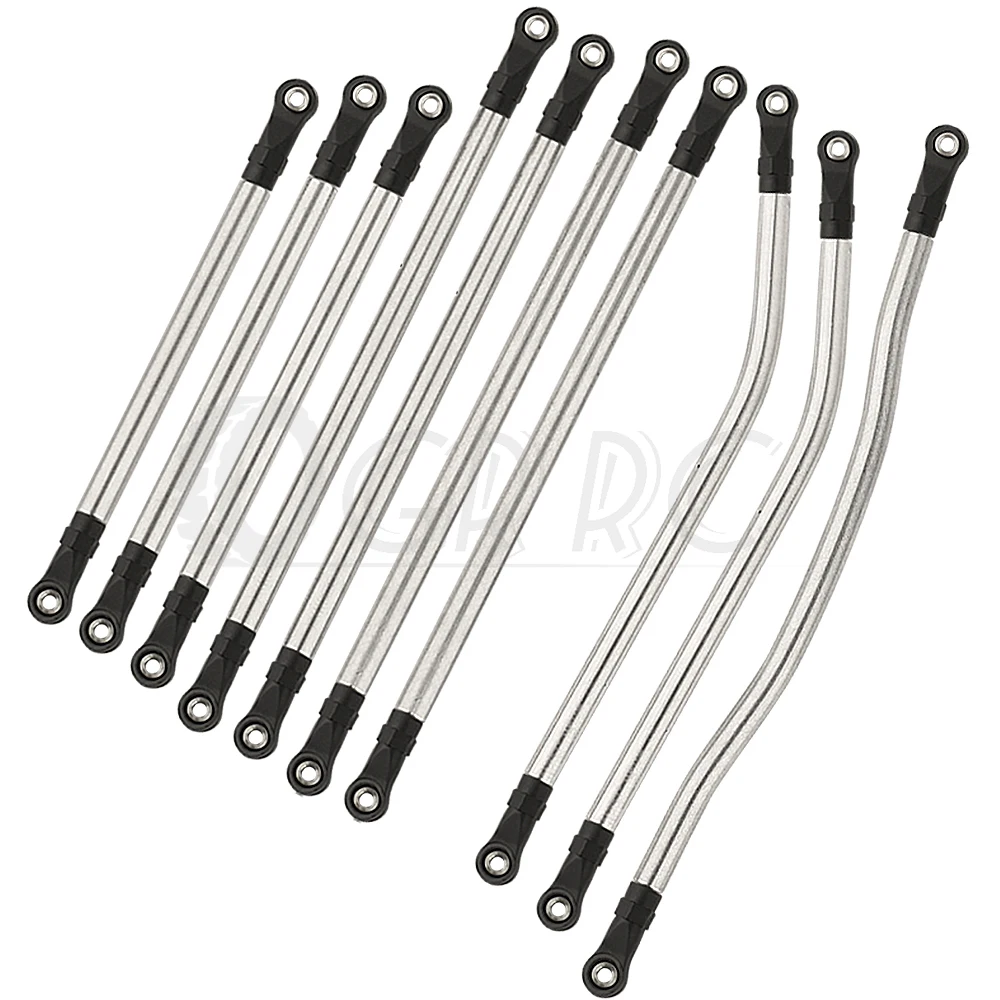 10PCS RC Links Upper + Lower Linkage Chassis Link Set With Plastic Rod End Metal For 1/10 AXIAL SCX10 Pro RC Crawler Car