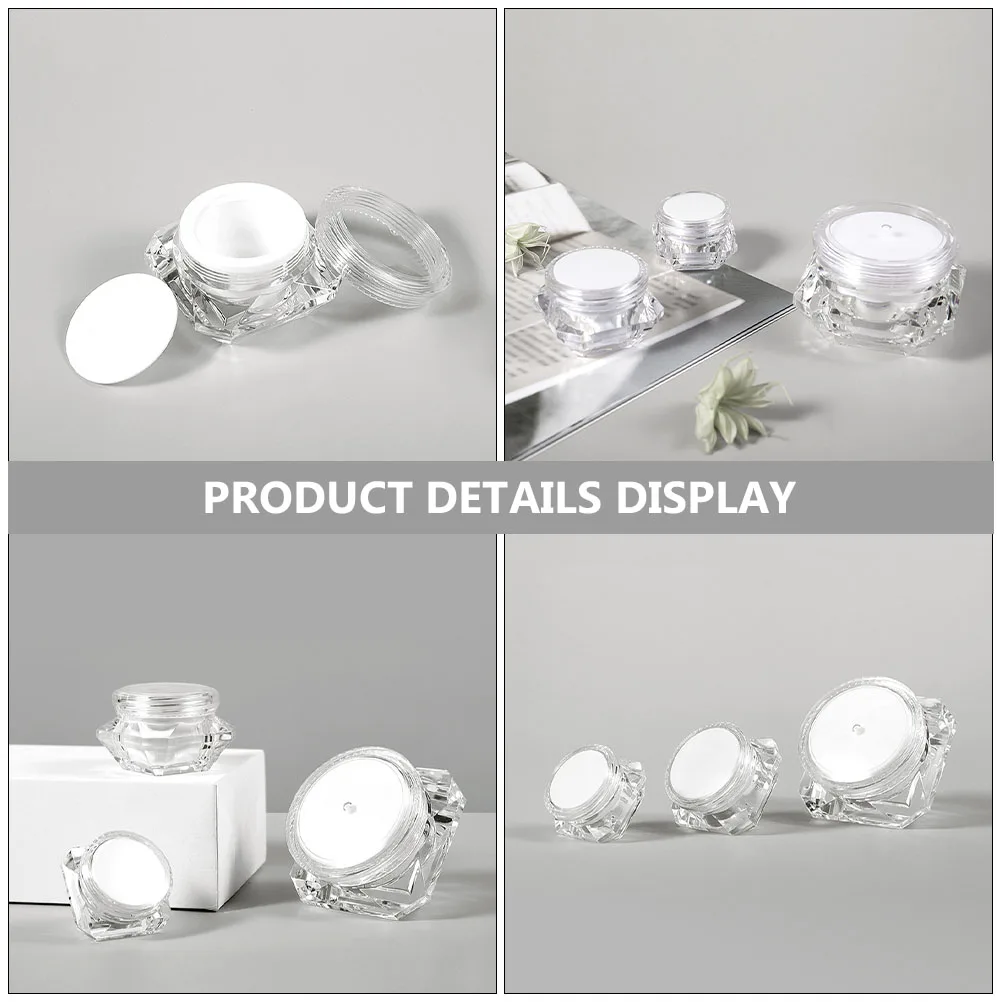 

12pcs Diamond Shaped Cream Jars Portable Lotion Containers Storage Dispenser Skincare Travel Small Size Plastic Body Butter