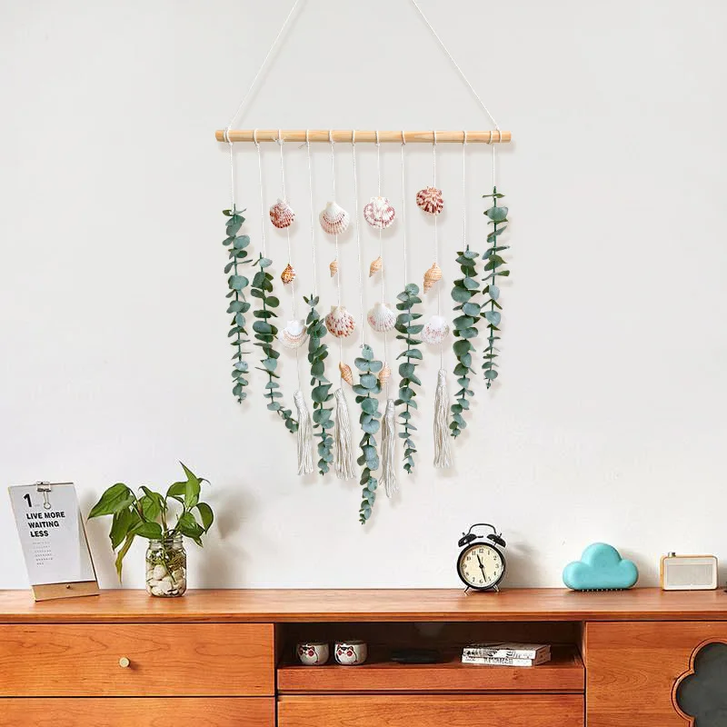 Shell decorative tapestries, Mediterranean natural style tapestries, wall hanging in the living room of the B & B