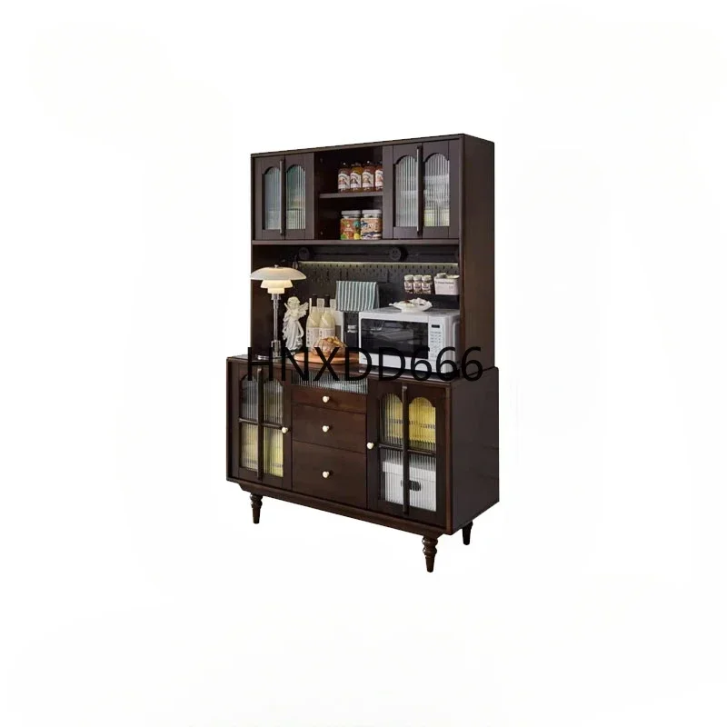 American Retro Sideboard Cabinet All Solid Wood Removable Light Luxury Integrated Wall Storage Wine Cabinet Tea Cabinet