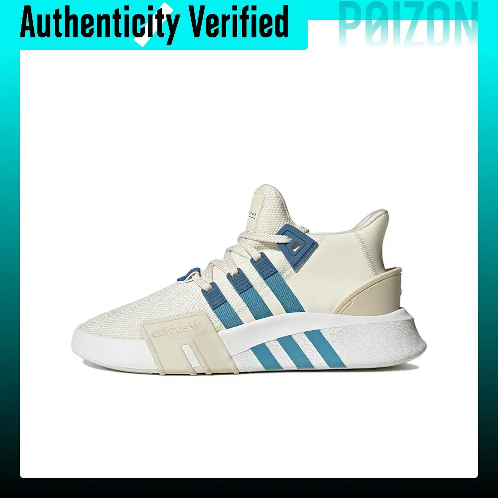 Adidas Originals Eqt Bask Adv Fabric Slip Resistant Abrasion Resistant Low top Casual Shoes Unisex Beige Blue ID0547