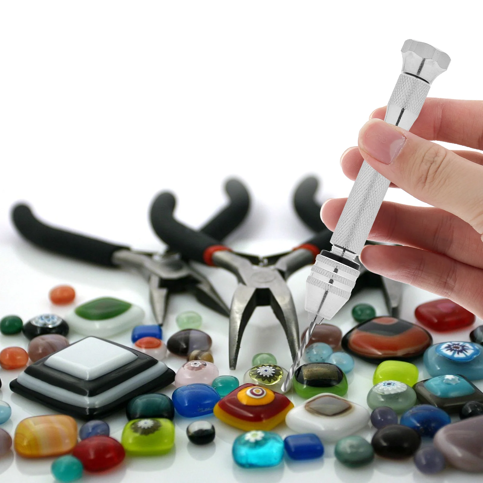 

Aluminum Alloy Swivel Head Pin Vise Hand Drill Tool for 0.1-3.5mm Bit Precision Rotary Mini Hand Drill Wire Drilling Tool