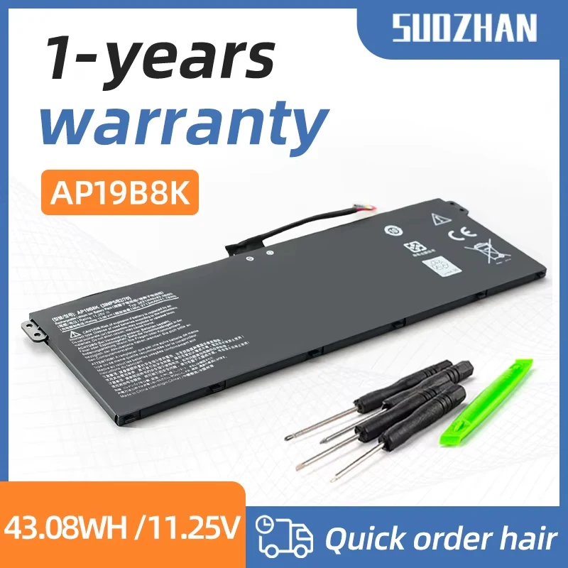 SUOZHAN-batería AP19B8K AP19B8K para portátil ACER Aspire, serie A314, A315, A317, 11,25 V, 41.76Wh, 3713mAh