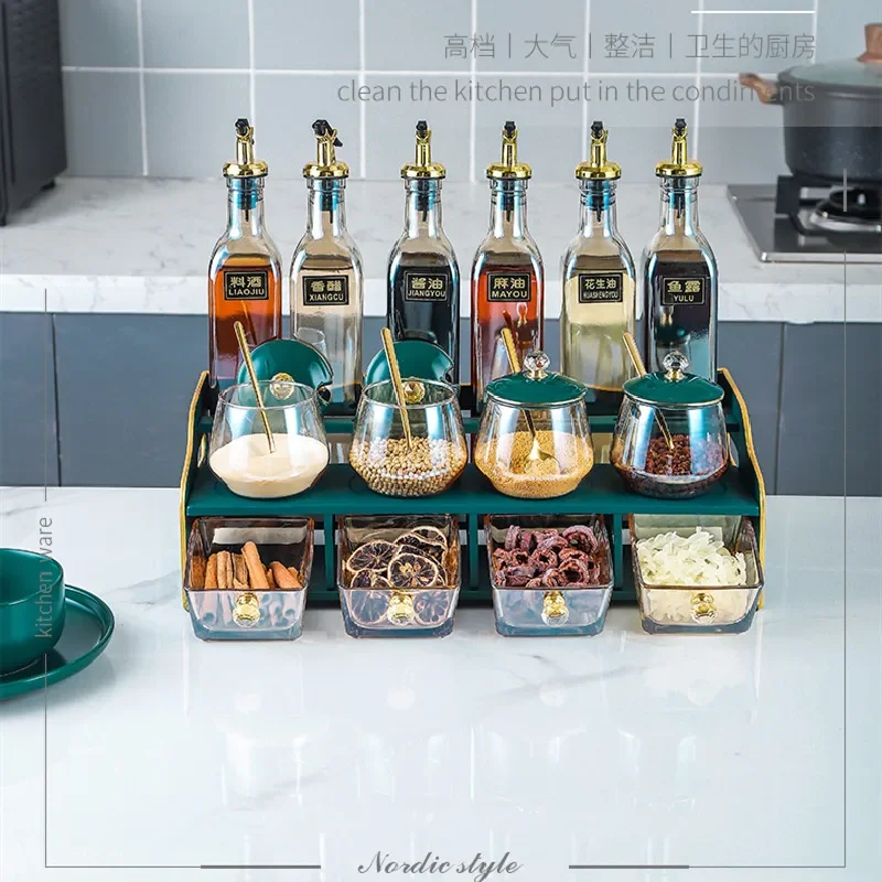 

Salt Sugar Spice Jars Set Glass Oil Spray Bottle Dispenser Pepper Shakers Spice Jars Set Glass With Spoon Salero Kitchen Oilers