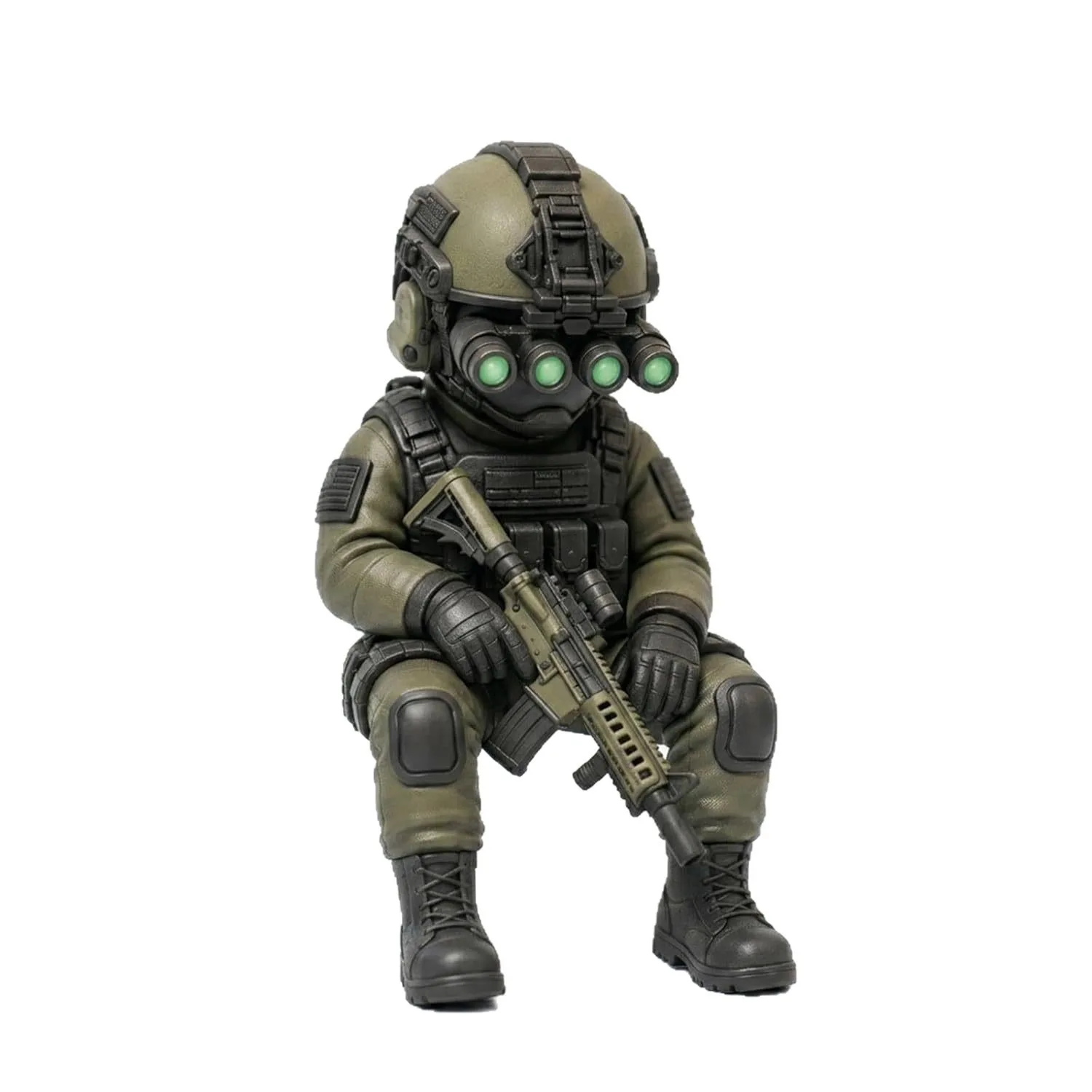 Soldier Decoration Sitting Snipers Statue Armed Special Forces Statue Military Soldier Sculpture Collectible Model