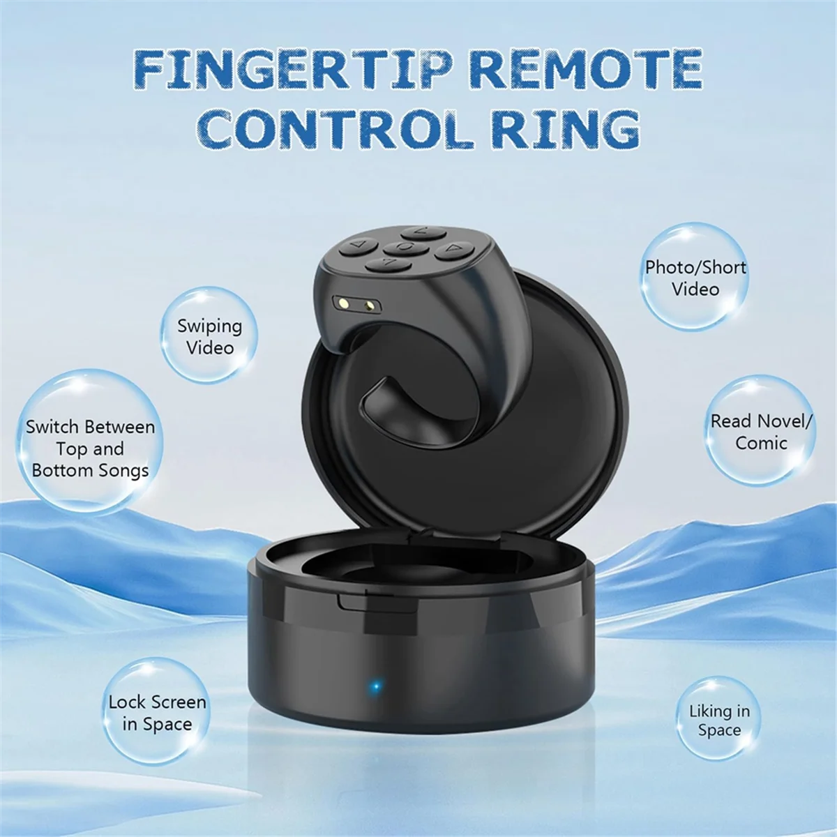 SVFE-gFingertip 무선 블루투스 원격 제어, 손가락 끝 원격 제어, 전화용 원격 제어 앱 페이지 터너