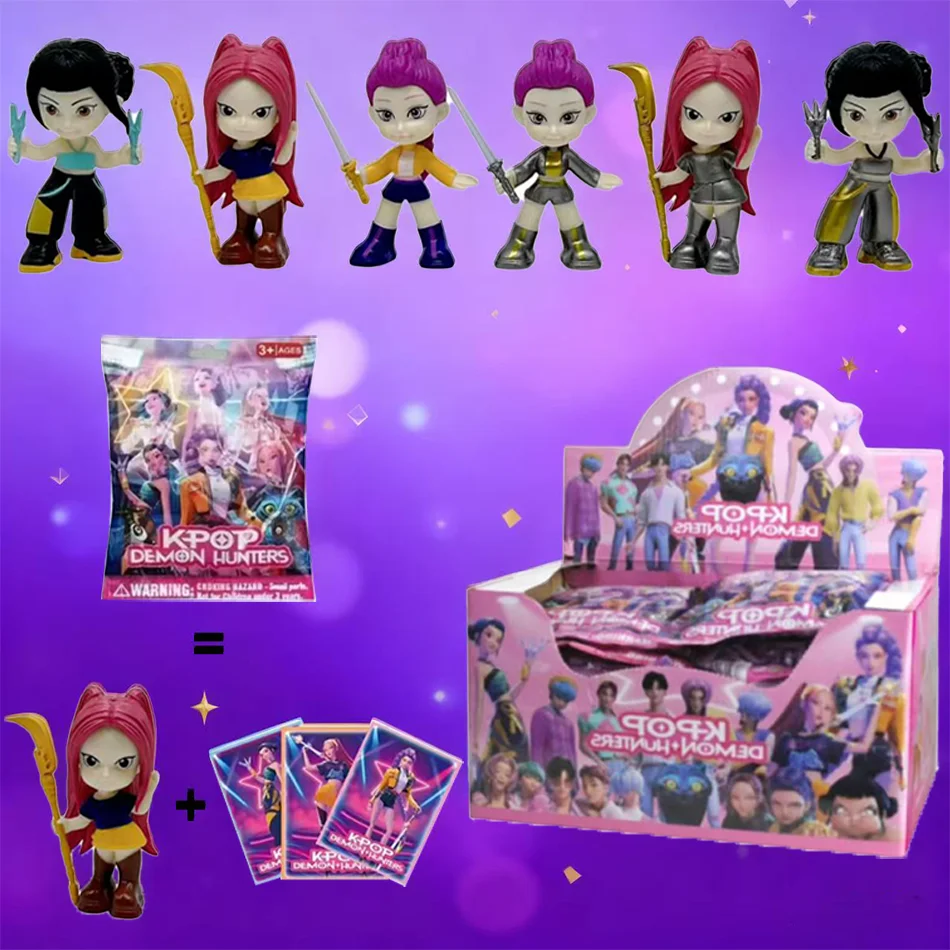 НОВЫЙ 2025 Kpop Охотники на демонов, аниме-фигурки, игрушки, милая коробка из ПВХ, суставы, экшн-фигурка, модель куклы, детские украшения на день рождения, игрушки, подарки