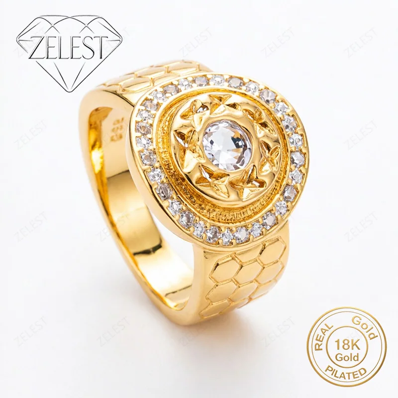 925 Silver 18K Gold Plated Exquisite Bow Zircon Ring Women Fashion Party Favor Jewelry Accessories