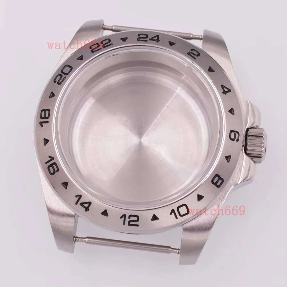 40mm Silver Watch Case Sapphire Glass Fixed Bezel fit NH35 NH36 NH34 ETA2824 PT5000 Movement