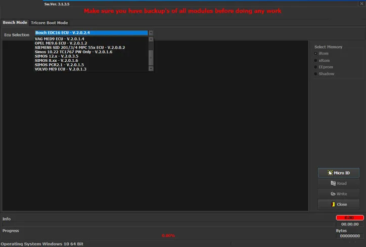Newest V3.1.3.5 ECUBench Tool Support Bench Mode MDG1 MEDC17 EDC16 MED9 ME9 SIMOS SIEMEN Simos ECU Read/Write