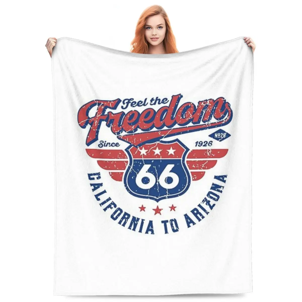 

Route 66 USA Blankets Flannel Sofa Throw Blanket Breathable Throw Blankets for Home Bedroom Outdoor Throws Bedspread Quilt