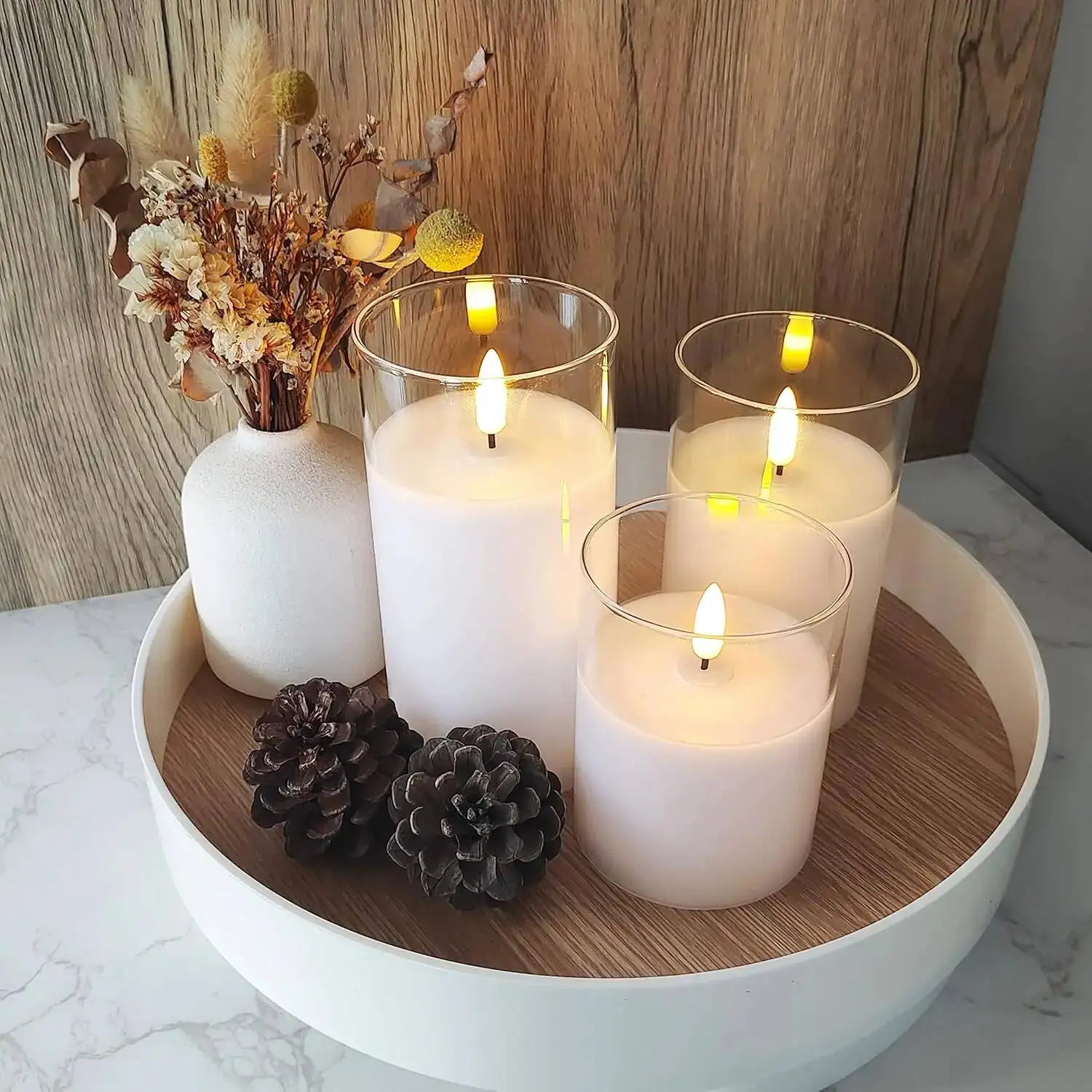 3-6PCS Flickering Flameless With Remote Control And Timer Battery Operated LED Candles For Romantic Ambience Home Decor