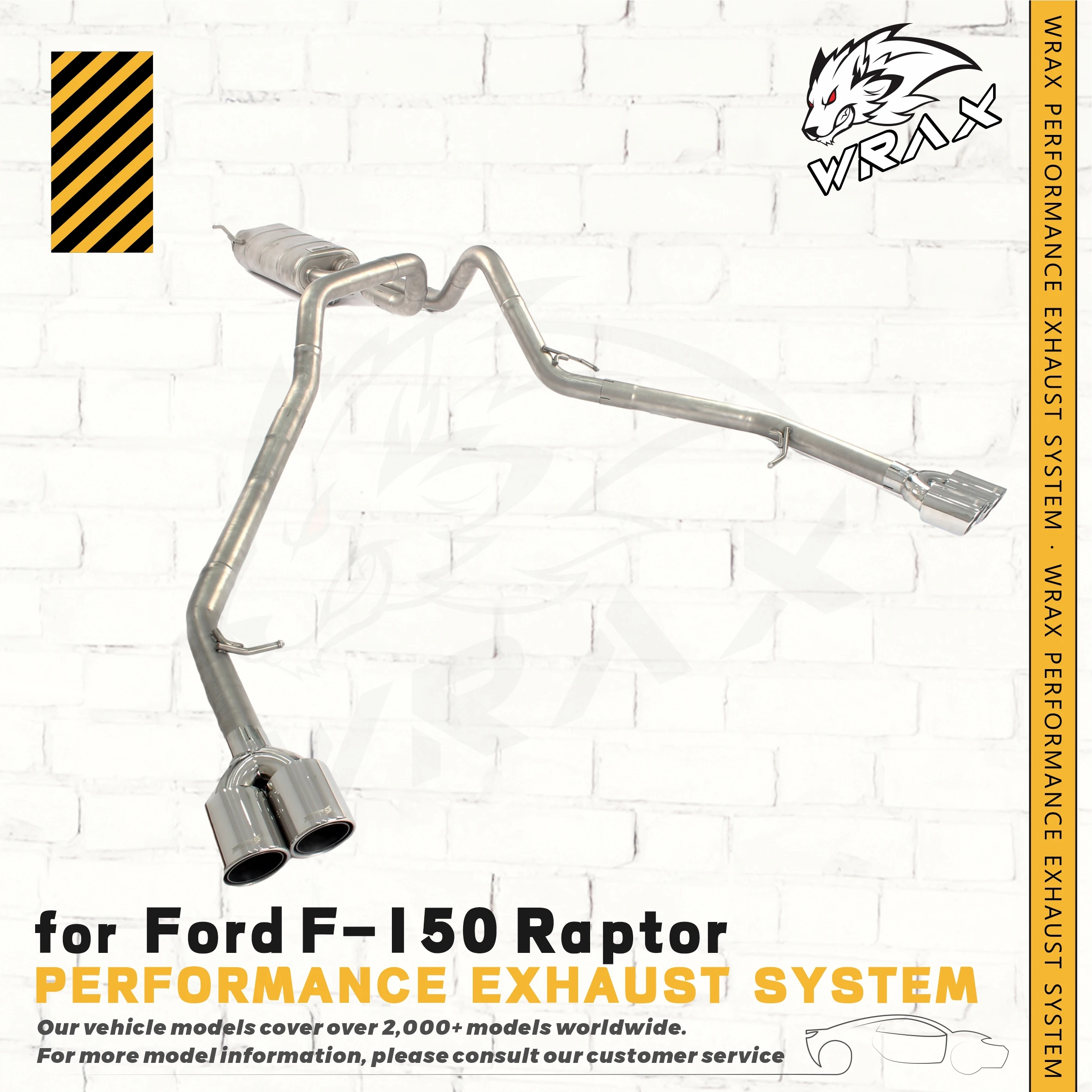 

WRAX Exclusive Customization SS304 Exhaust System Catback for Ford F-150 Raptor With Vacuum valve