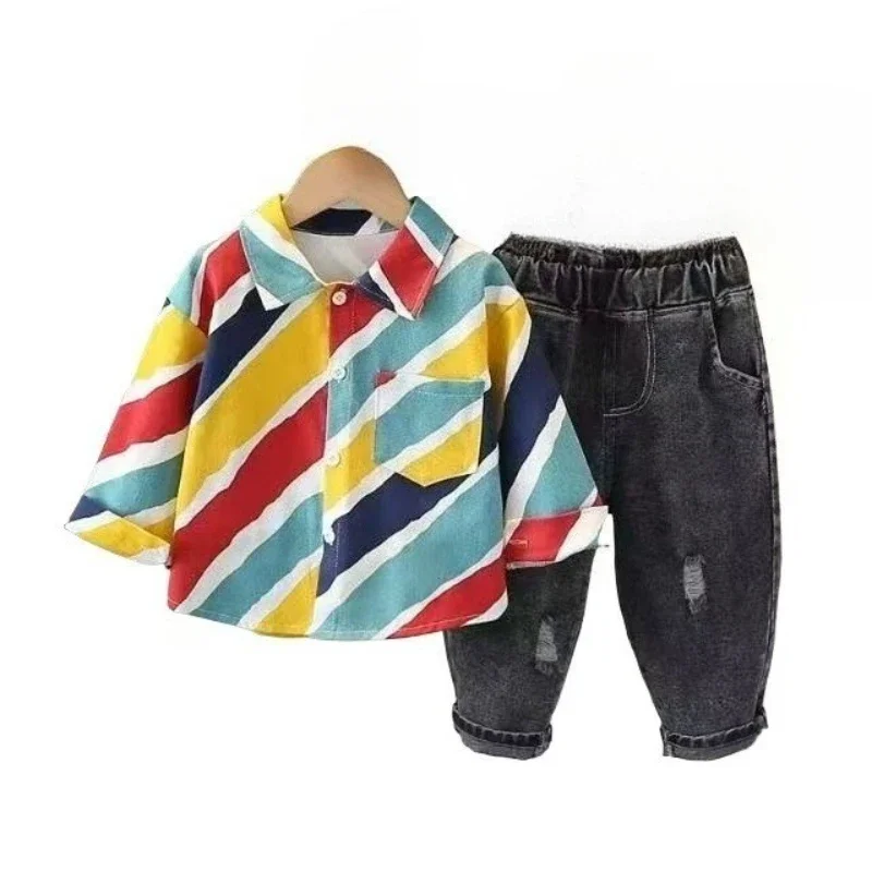 

New Spring Autumn Fashion Baby Clothes Set Children Boys Long Sleeved Shirt Pants 2Pcs/Set Infant Casual Costume Kids Tracksuits