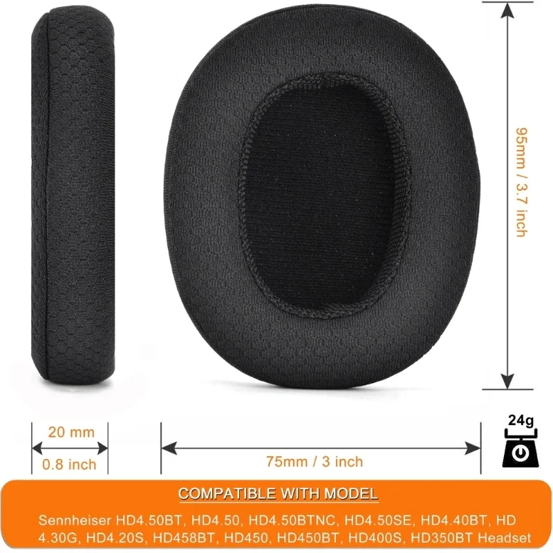 Breathable Mesh Ear pads Comfortable Earpads for HD4.50BTNC Headset Cover