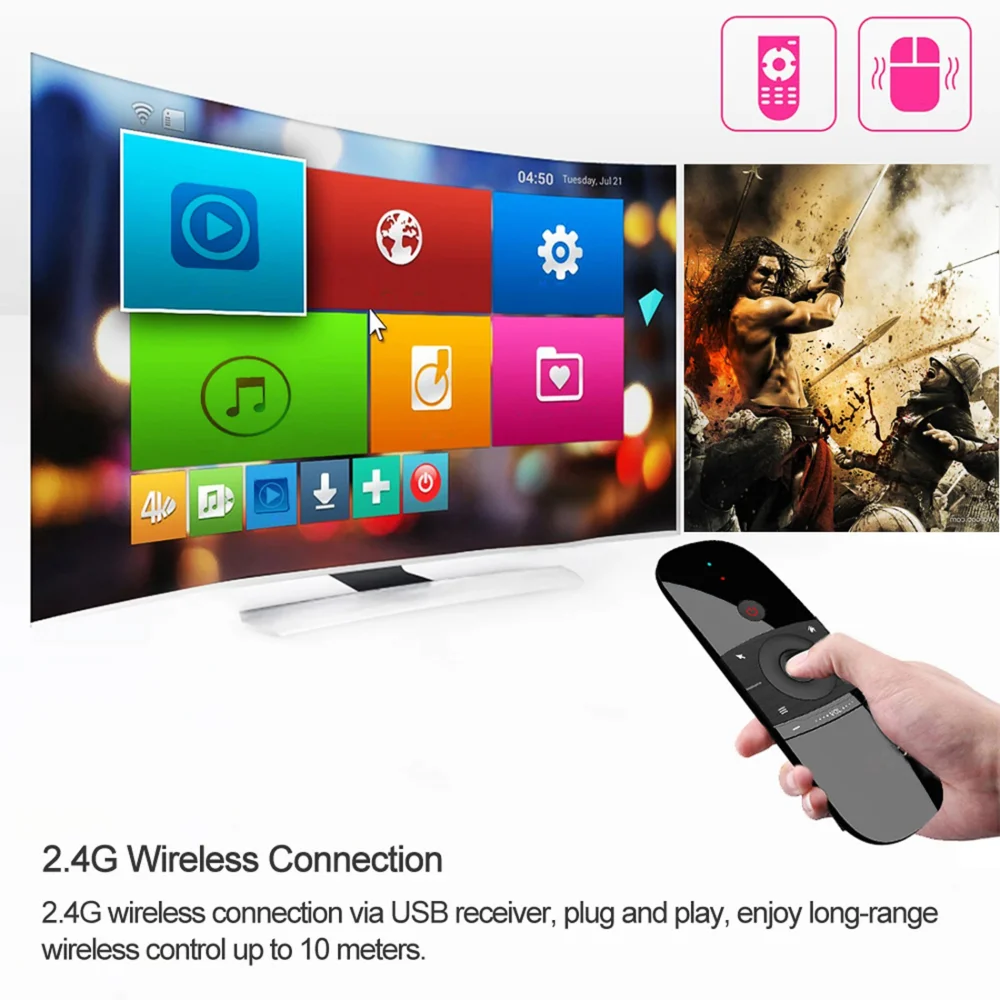 Control 2.4G Air Mouse Wireless Keyboard Infrared  Learning 6-Axis Motion Sense for Smart TV Android TV BOX PC