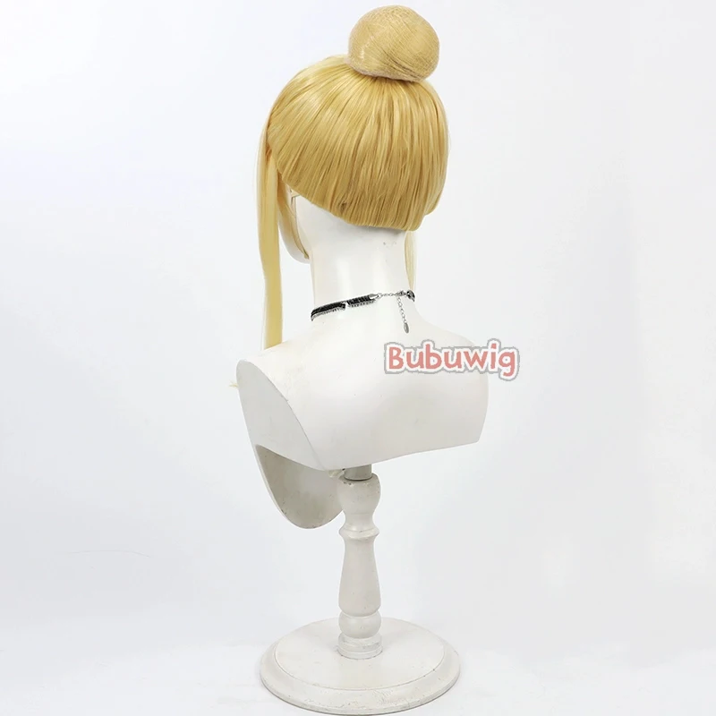 Bubuwig rambut sintetis, Wig Cosplay heartlucy Filia ekor peri, Wig Lucy Heartfilia dengan bodi, pirang pendek, Wig Cos, tahan panas