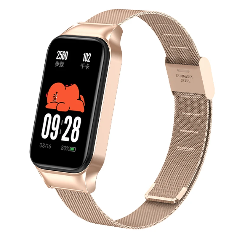 Metal gespsluiting bandje voor Xiaomi Mi Band 9 Active/Redmi Band 3 RVS armband Correa voor Redmi Band 3 Vervangende band