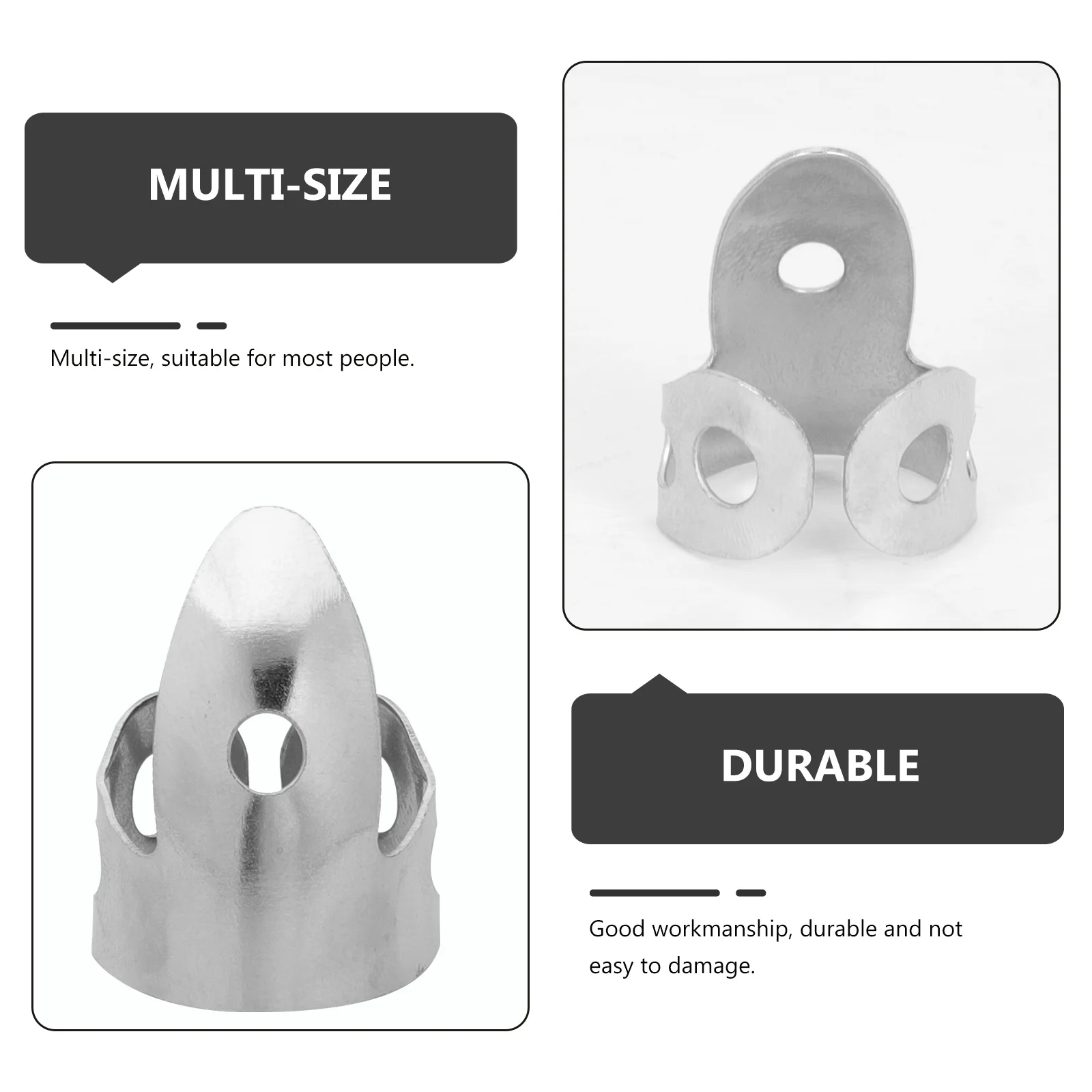 

Guitar Finger Cots Picks Acoustic for Banjo Multifunction Metal Zinc Alloy Bass