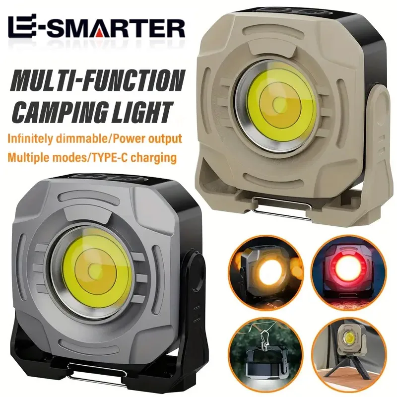 

Ultra Bright Camping Light Rechargeable COB Work Lamp with Magnetic Outdoor Emergency Hiking Fishing 6 Modes Portable Lamps