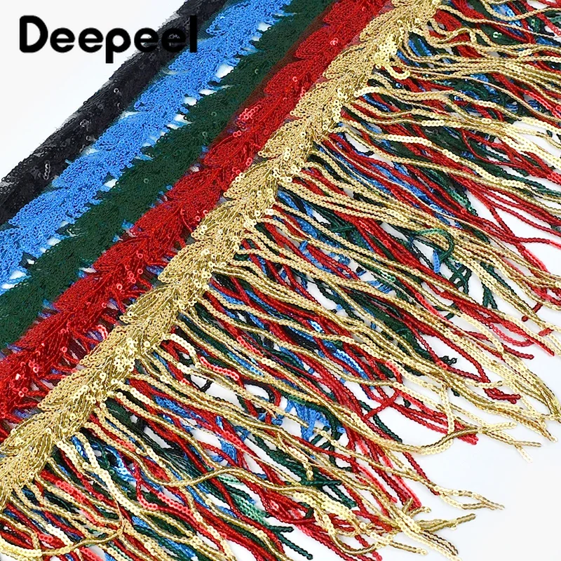 1-5Yards 20cm Fringe Tassels Clothes Sewing Fringes Lace Ribbon Dress Thread Tassel Trim Decorative Sequined Trimming Accessory