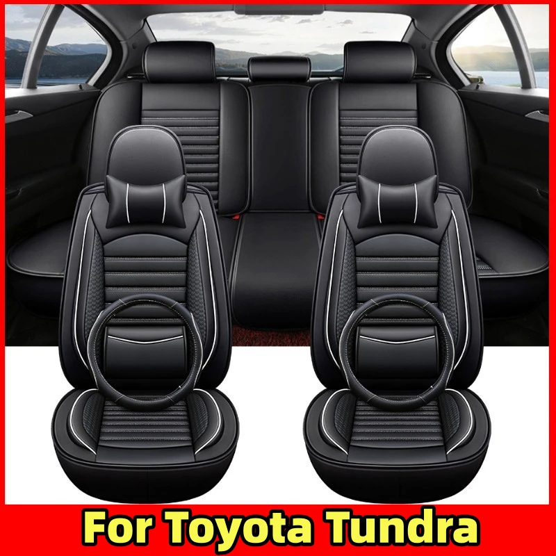 

Чехол на автомобильное сиденье Toyota Tundra, водонепроницаемый, износостойкий, из искусственной кожи, роскошный, с фиксированной талией, передний и задний ряд, полностью упакованный чехол на сиденье