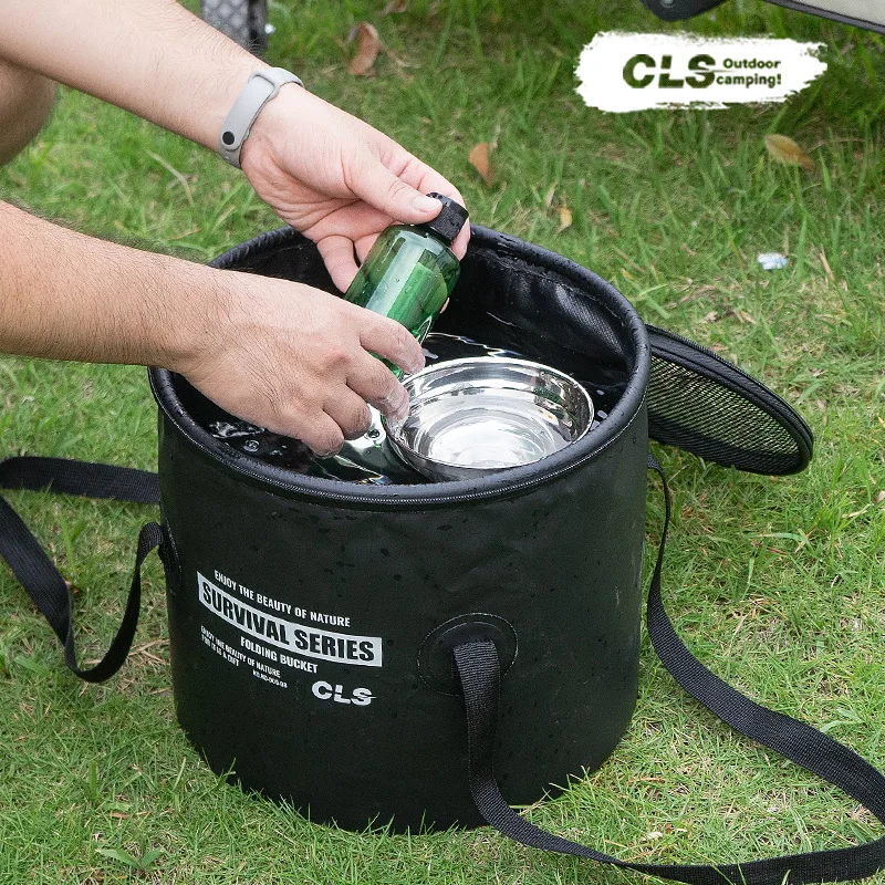 

Модернизированное складное ведро для воды CLS 22 л, портативная сливная корзина для кемпинга, пешего туризма, рыбалки, приготовления пищи на открытом воздухе, мытья посуды для барбекю