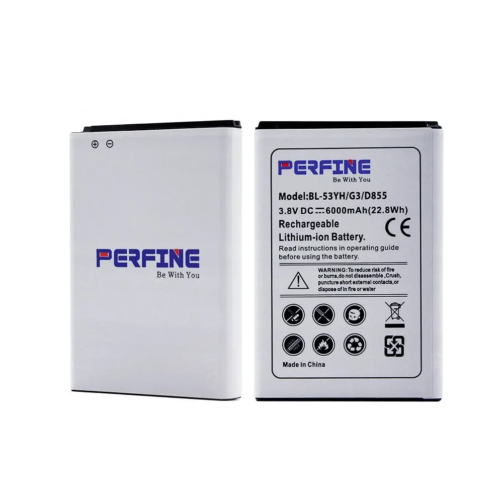 Perfine BL-53YH Replacement Battery for LG G3 Extended Battery with Back Cover Lid D855 VS985