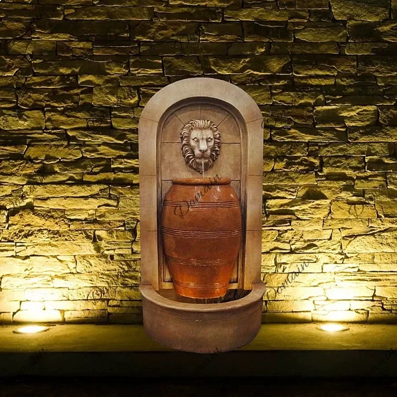 U Large Fountain European Water Flow Wealth Courtyard Garden Decoration Recirculating Wall Water Feature