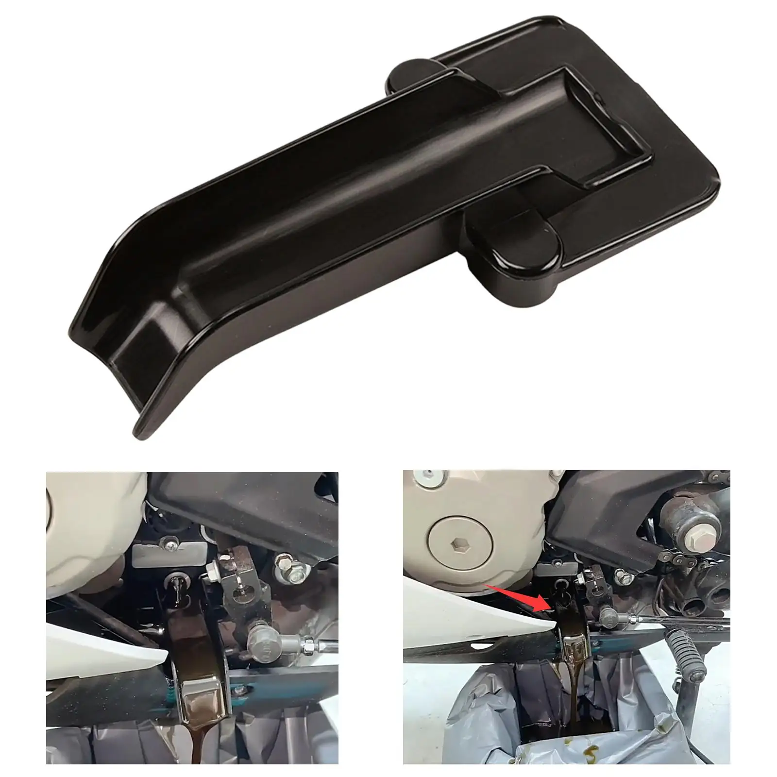 Oil Drain Funnel with Widened Guide Surface Easy Clean Metal Oil Drain Kit for Engine Base 250NK 250SR Motorcycle