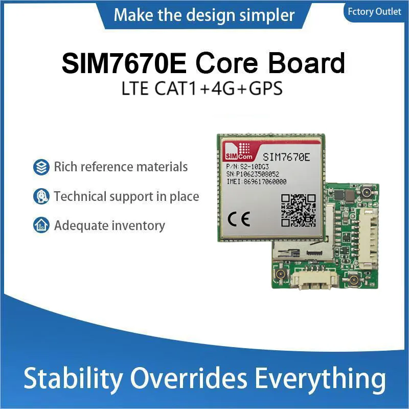 SIMcom SIM7670E SIM7670E-MNGV SIM7670E-LNGV CAT1 Core Board , Qualcomm chip, support Data+GNSS(optional) without voice.