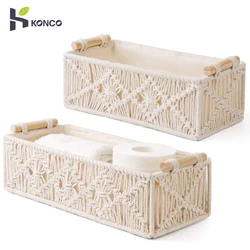 Storage Basket Cotton Rope Woven Basket Boho Decor Baskets for Organizing Countertop Toilet Paper Basket Sundries Storage Box