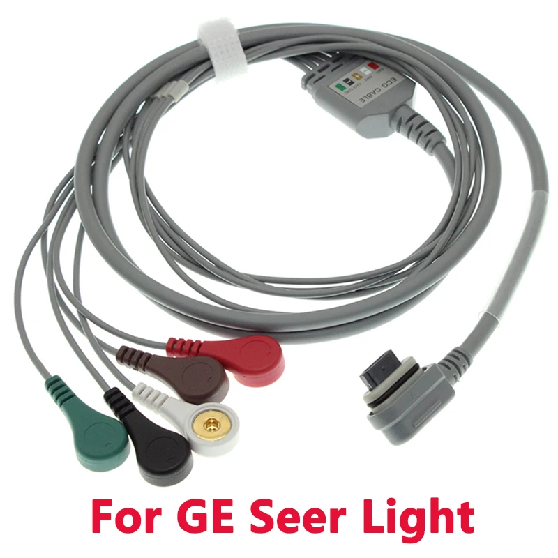 

Compatible With GE Seer Light Holter ECG Recorder 2008594-001/ 002/ 003/ 004 5/7 Lead AHA/ IEC Snap Leadwire