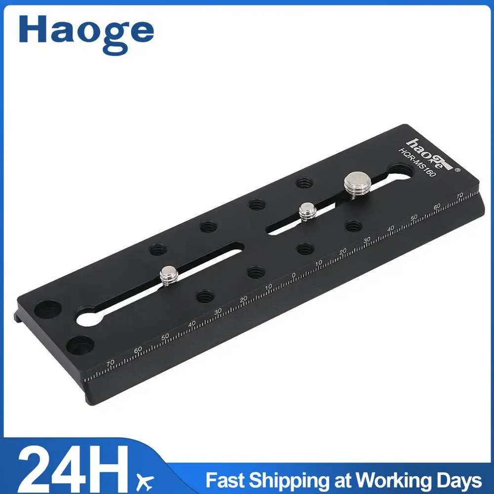 Haoge 160mm długa przesuwna płyta szybkiego uwalniania do Manfrotto Rapid Connect Clamp Benro Sirui płynna głowica wideo statyw kulowy