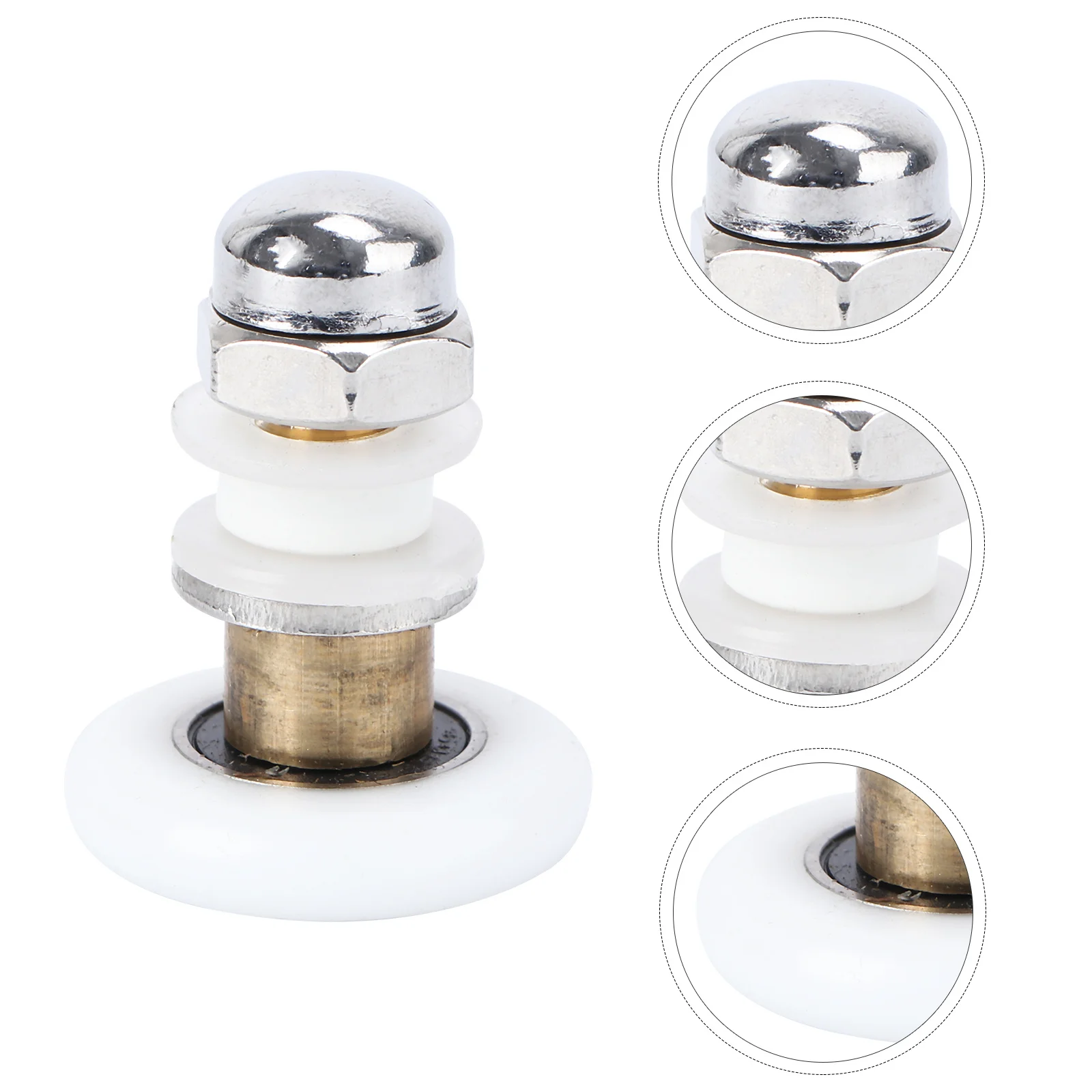 4 قطعة بكرات الباب الزجاجي الثقيلة السلس المتداول لأبواب الدش المنحنية الحمام Diy استبدال أجزاء دش الباب العدائين