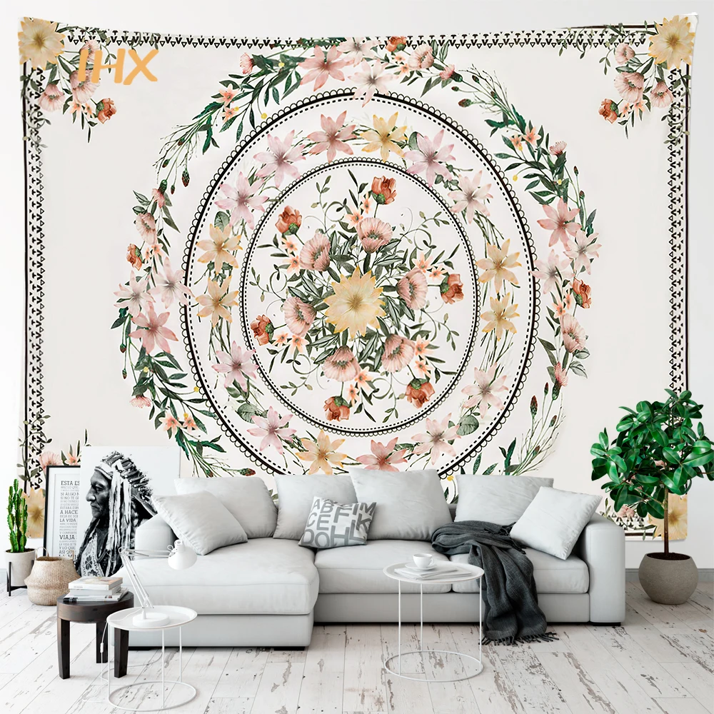 Mandala Tapestry Wall Hanging Bohemia Hippie Room Decor Witchcraft Supplies Tapestry Bedroom Ceiling Home Aesthetic Decoration