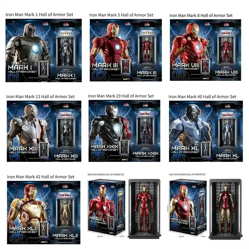 Zd Toys Iron Man Mark 22 Mk39 Mk18 Hall Of Armor Action Figure Set Marvel Collectible Model Desktop Display Decorative Toys