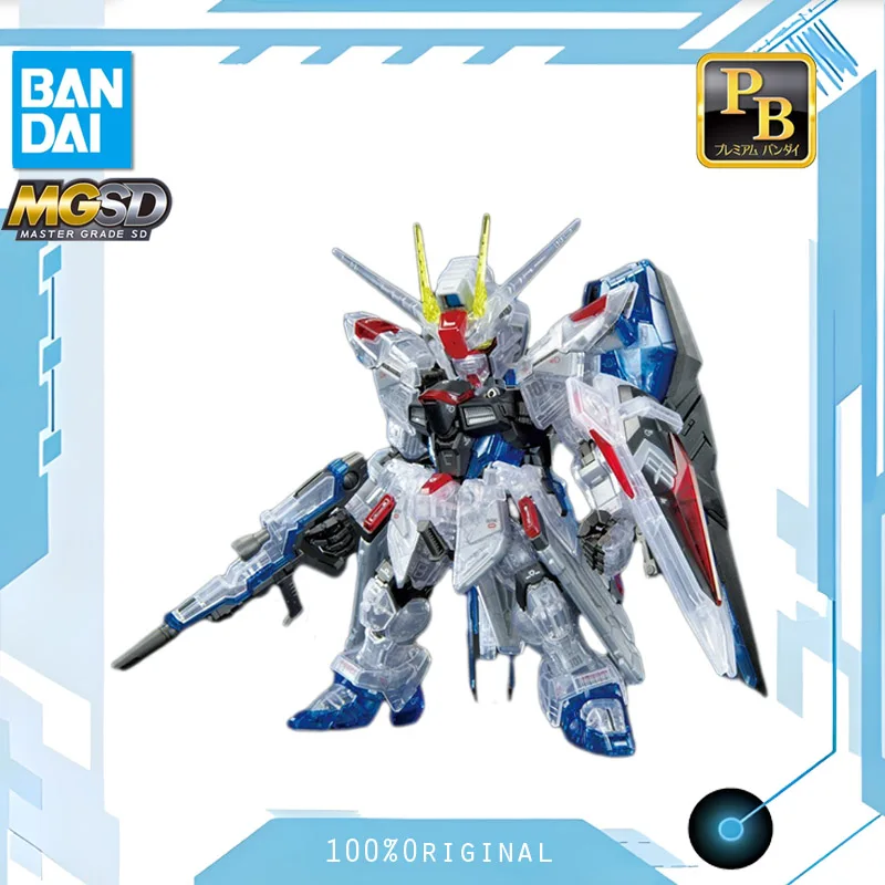 

BANDAI ANIME In Stock MGSD PB ZGMF-X10A FREEDOM GUNDAM CLEAR COLOR Q-version Model Kit Assembly Plastic Action Toys Figures Gift