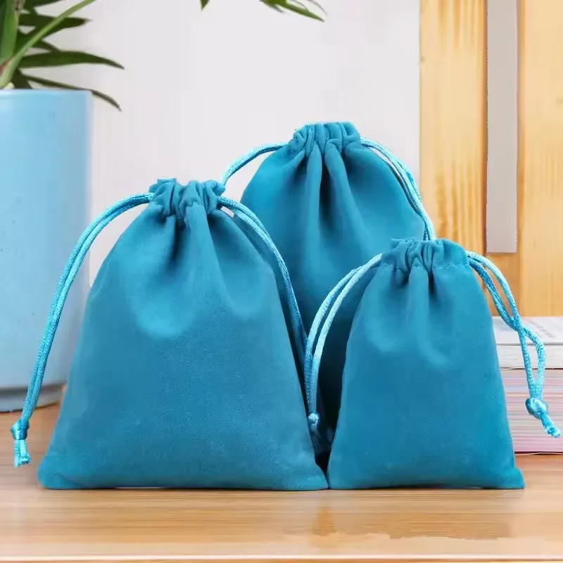 Picture 7: 10pcs Jewelry Velvet Drawstring Bag Christmas Party Gift Packaging High Quality Soft Cloth Bag Dust Bag Luxury Pouch