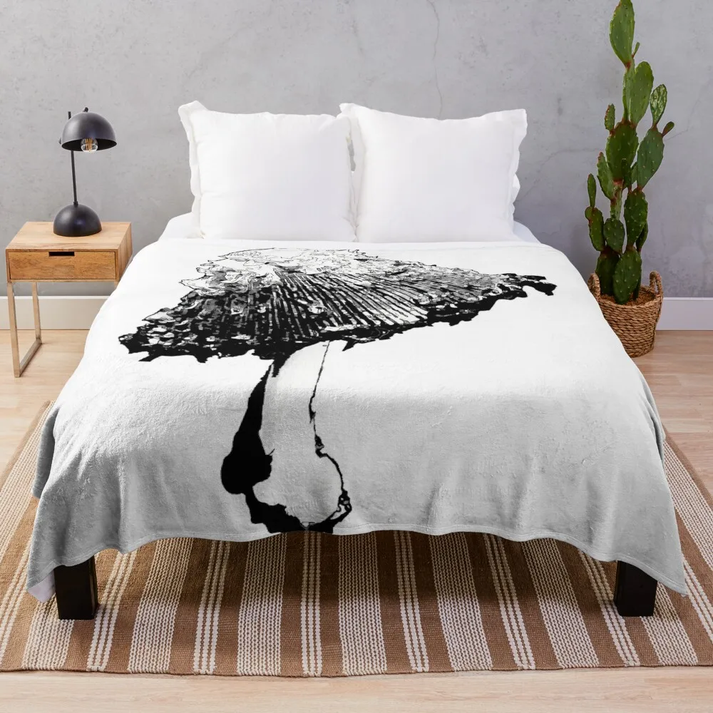 

Inky cap Mushroom Throw Blanket Decorative Beds sofa bed Blankets