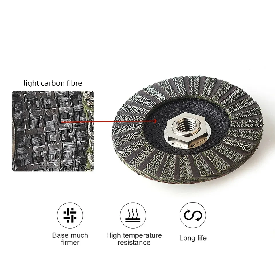 Imagem -05 - Galvanizado Diamond Flap Disc Grinding Cup Wheel Vidro de Granito Cerâmica Polimento Discos Placas 100 mm 115 mm 125 mm em 46 em em