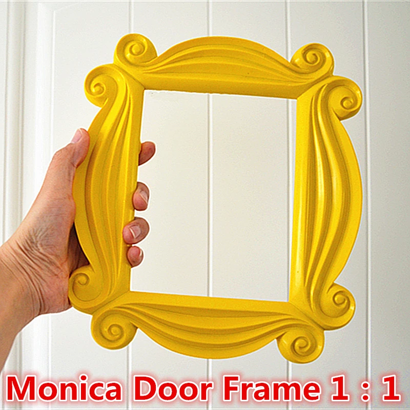 zk30 TV Series Friends Handmade Monica Door Frame Wood Yellow Photo Frames Collectible for Home Decor