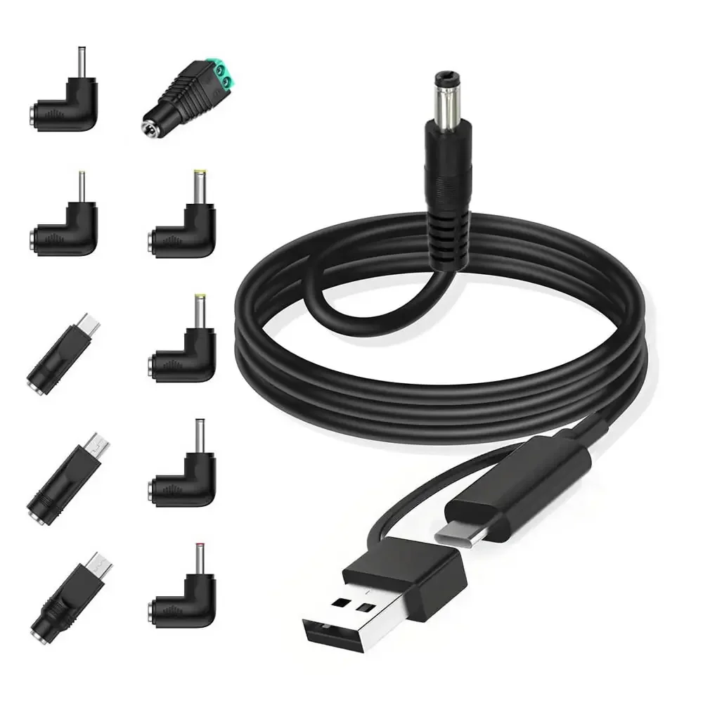 USB / Typ C zu DC Stromkabel 10 DC Stecker Adapter Netz kabel für Bluetooth-Lautsprecher Telefone LED-Streifen Mini-Lüfter und mehr 5V