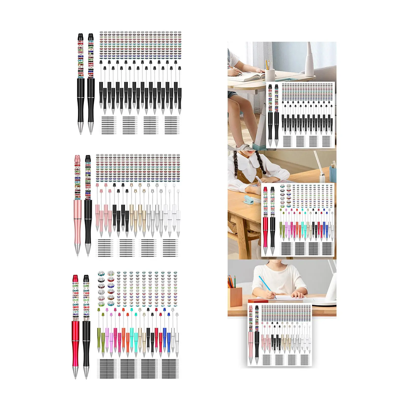 

Ручки из бисера 1,0 мм, шариковые ручки, шариковая ручка, упаковка из 300 ручек из бисера, набор «сделай сам» для