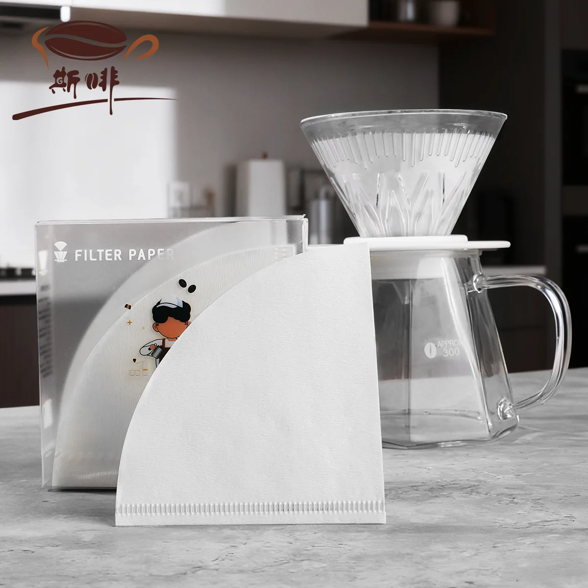 LMM hand brewed coffee filter paper V60 raw wood pulp cone hand brewed filter V02 filter cup 50 sheets