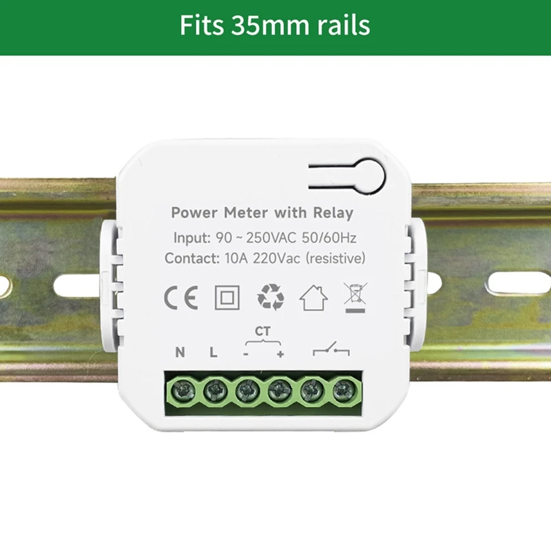 TUYA Smart Life meteran energi Wifi 80A, dengan On/Off 1 Transformer PV Solar bi-directional multifungsi pengukur energi mudah dipasang