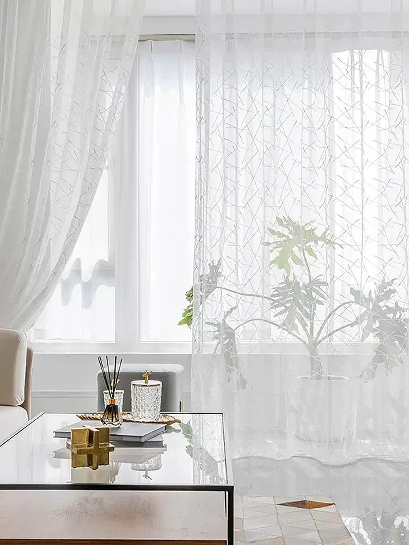 New Modern Minimalist Style Embroidered Curtains Villa Curtains Living Room Bedroom Balcony Blackout Curtains
