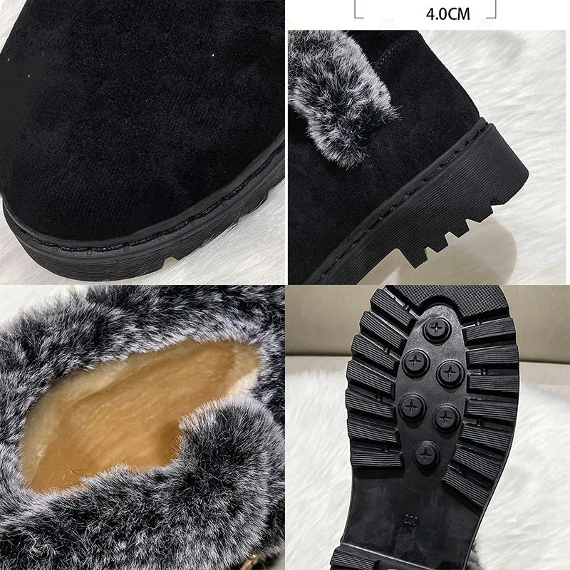 Stivaletti donna 2023 stivali Chelsea scarpe invernali in pelliccia Designer di lusso in pelle scamosciata stivali da neve corti in peluche scarpe