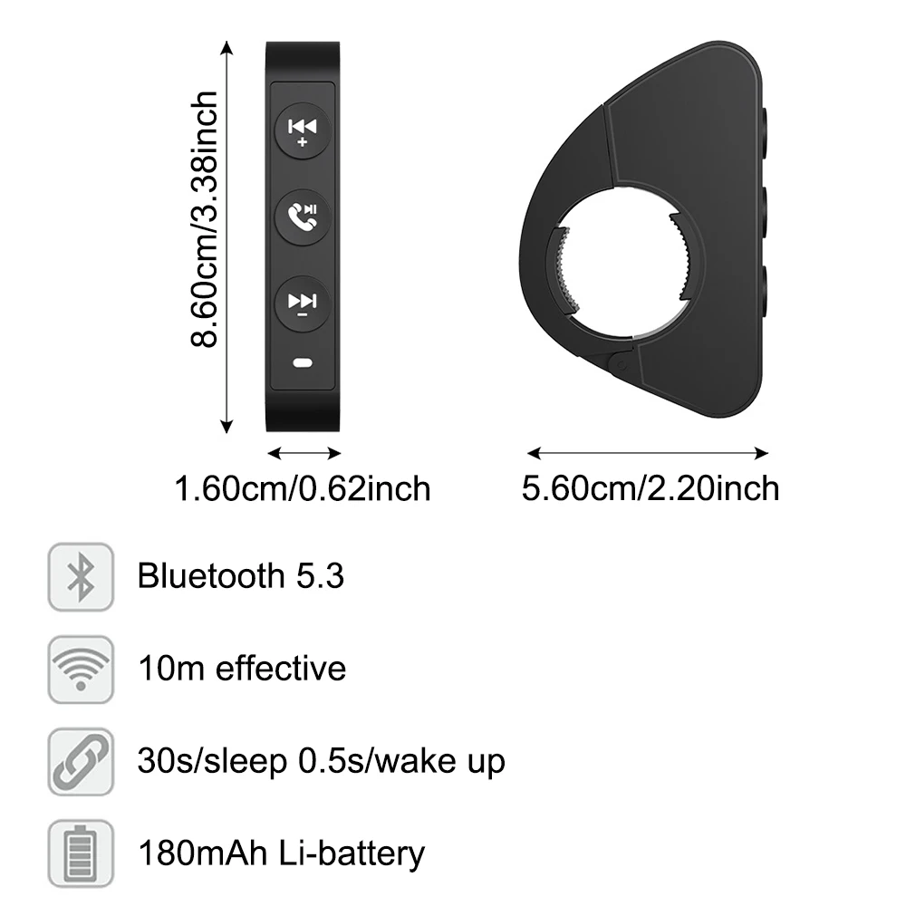 Controle inteligente universal para celular, controle de volante de carro, 3 botões, controle remoto sem fio, bluetooth 5.3